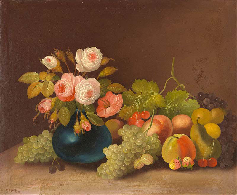 Cabbage Roses and Fruit
